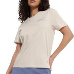 تي شيرت للنساء بلون بيج فاتح، قماش قطني ناعم، مقاس مريح، مريح ومتعدد الاستخدامات للارتداء الكاجوال