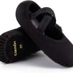 اس. ليمون حذاء باليه، حذاء رقص الباليه من القماش القابل للتمدد بنعل مقسم للاطفال والكبار