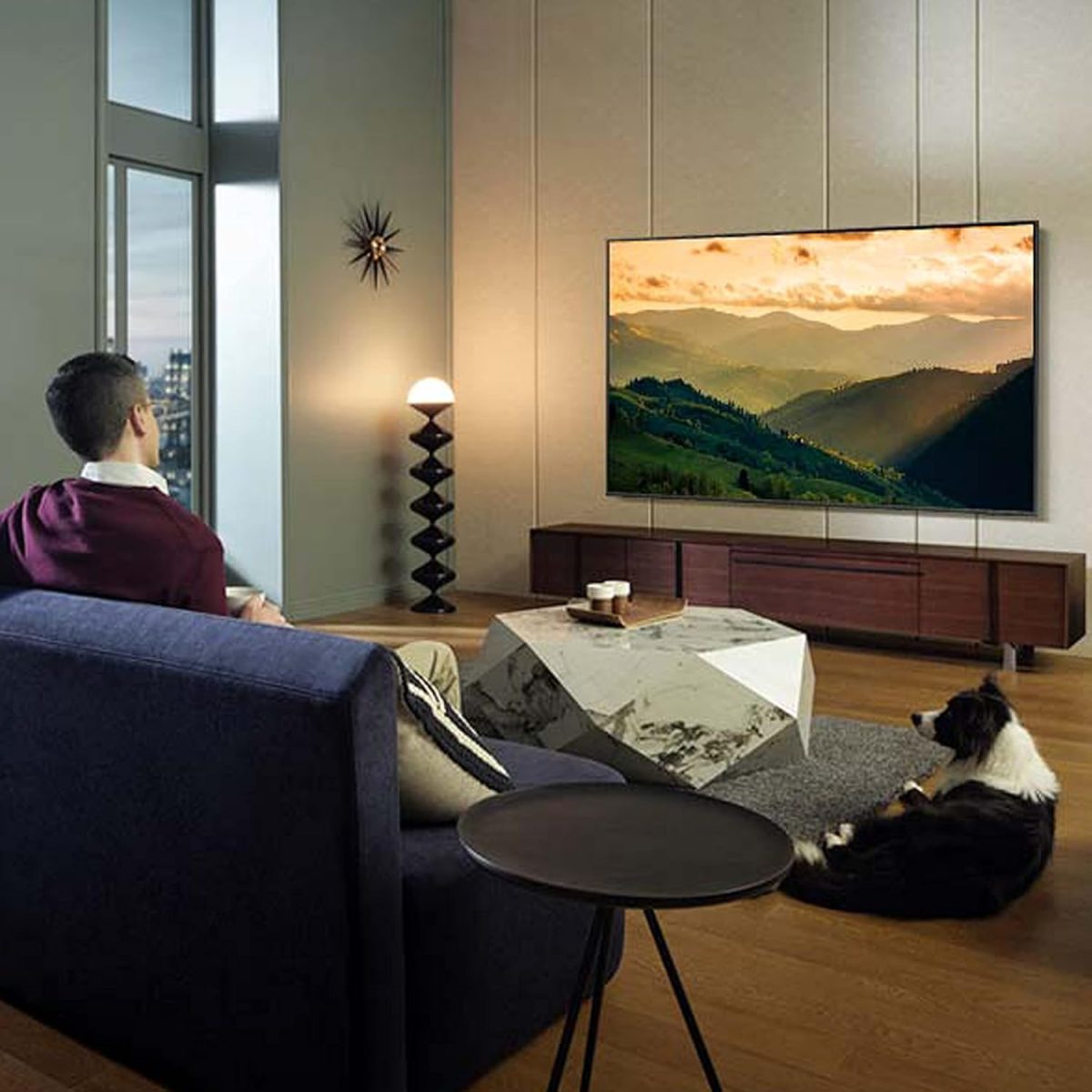 ⁦سامسونج تلفزيون 50 بوصة QLED كوانتوم دوت HDR10+ اير سليم هاب - QA50Q60CAUXZN - موديل 2023 - ضمان لمدة عام (اصدار الامارات العربية المتحدة) (مجدد)⁩ - الصورة ⁦4⁩