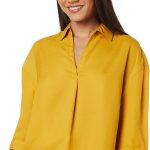 أمازون براند - سيمبول بلوزة سادة بقصة فضفاضة للنساء