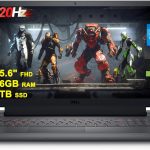 ديل لابتوب العاب G15 5530 بشاشة FHD 15.6 انش 120Hz ومعالج انتل 10 كور i5-13450HX (افضل من i7-12650H) وذاكرة RAM 16GB وSSD سعة 1TB وبطاقة عرض مرئي جيفورس RTX 3050 باضاءة خلفية USB-C وويندوز 11، اسود