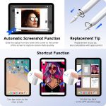⁦قلم ايباد الجيل الثاني مع شحن مغناطيسي ومنفذ USB، قلم ستايلس لجهاز ايباد مع خاصية رفض راحة اليد، متوافق مع ايباد 10/9/8/7/6، ايباد ميني 6/5، ايباد اير 5/4/3، ايباد برو 11 انش، ايباد برو 12.9 انش⁩ - الصورة ⁦3⁩