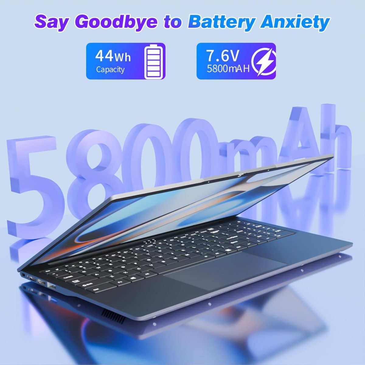⁦KUMNOSAL 16 Inch Laptop Computer, FHD IPS 1200p Screen, Gaming Laptop i5 (Up to 3.6GHz) for 16GB LPDDR4 RAM 512GB SSD, 180 Angle Open WiFi 5 HDMI Backlit Keyboard UHD Graphics 617 with Numeric Keypad⁩ - الصورة ⁦5⁩