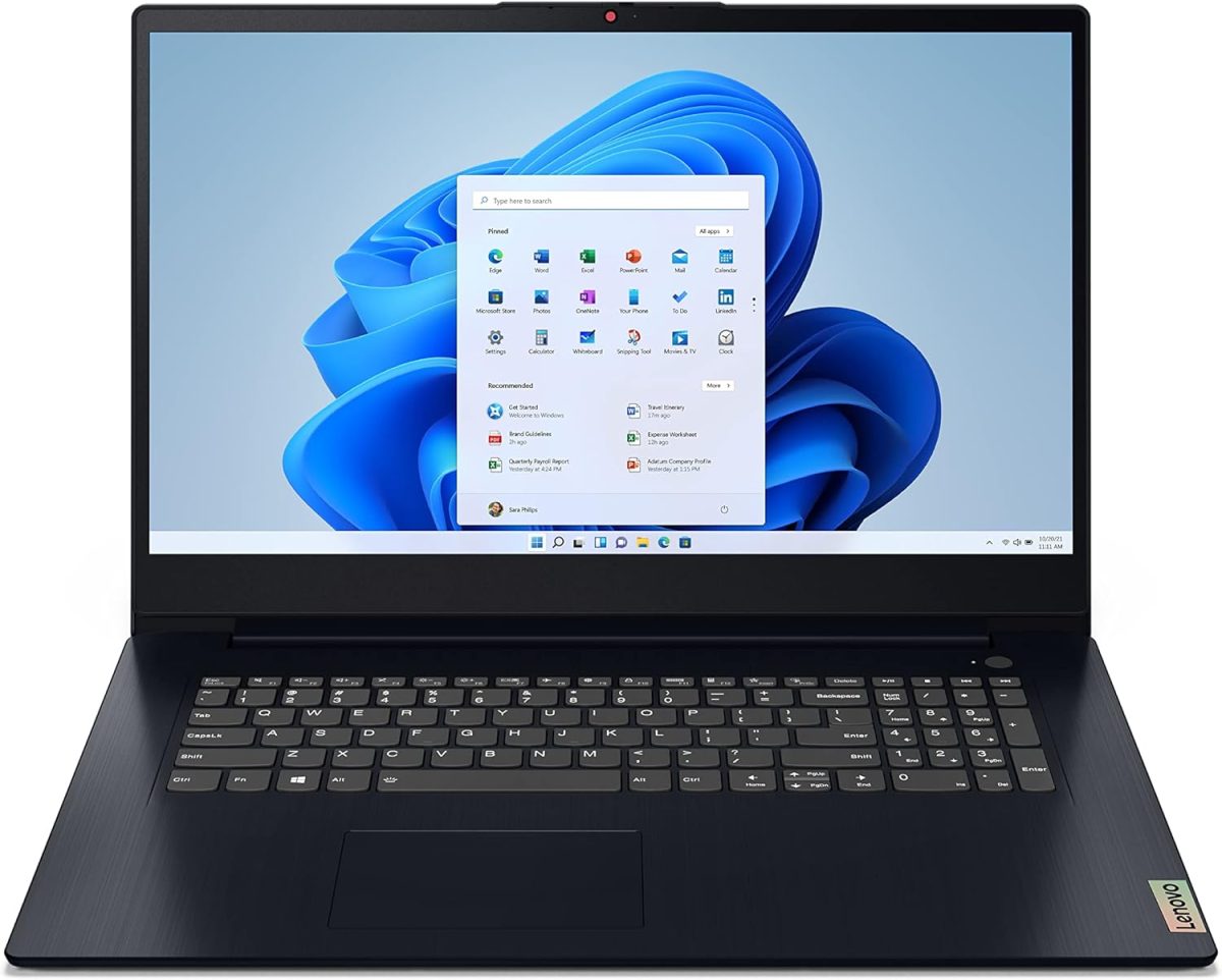 لينوفو لابتوب ايديا باد 3، شاشة 17.3 انش HD+ (1600 × 900)، معالج AMD رايزن 5 5500U، ذاكرة RAM DDR4 8GB، تخزين SSD 512GB، بطاقة رسومات AMD راديون 7، ويندوز 11 هوم، 82KV006RUS، ازرق ابيس