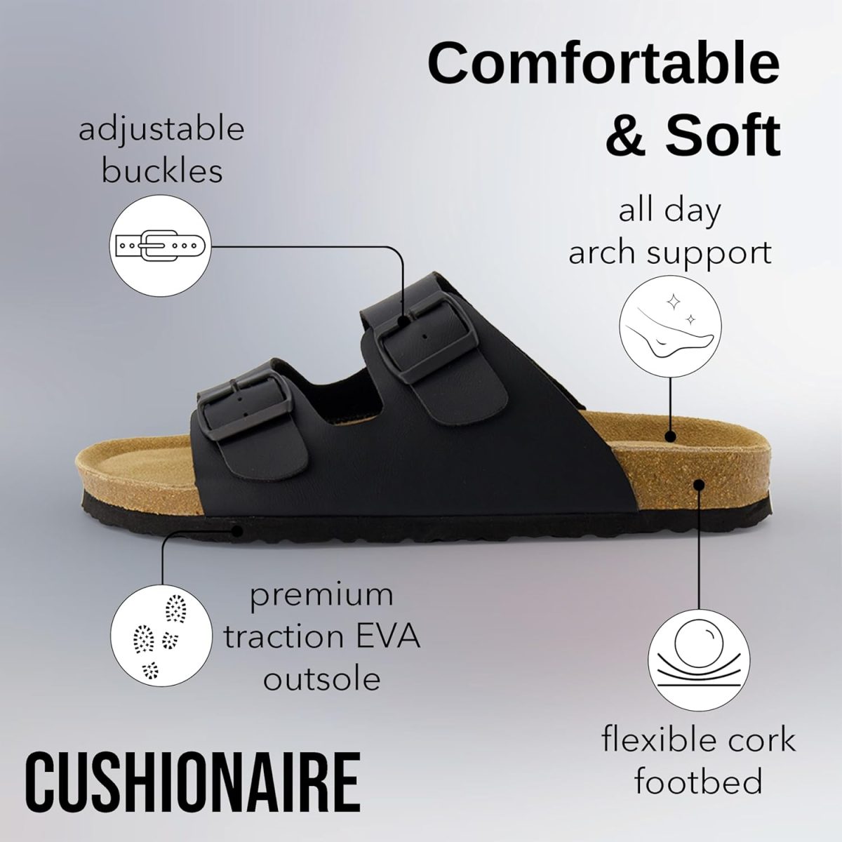 ⁦CUSHIONAIRE Lane-m mens Slide Sandal⁩ - الصورة ⁦4⁩