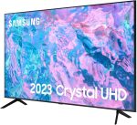 ⁦سامسونج تلفزيون ذكي CU7100 UHD HDR 65 بوصة (2023) - معالج كريستال 4 كيه، صوت تكيفي، بوركولور، موزع تلفزيون العاب مدمج، بث التلفزيون الذكي وتطبيقات مكالمات الفيديو ومحسن تباين الصور⁩ - الصورة ⁦3⁩