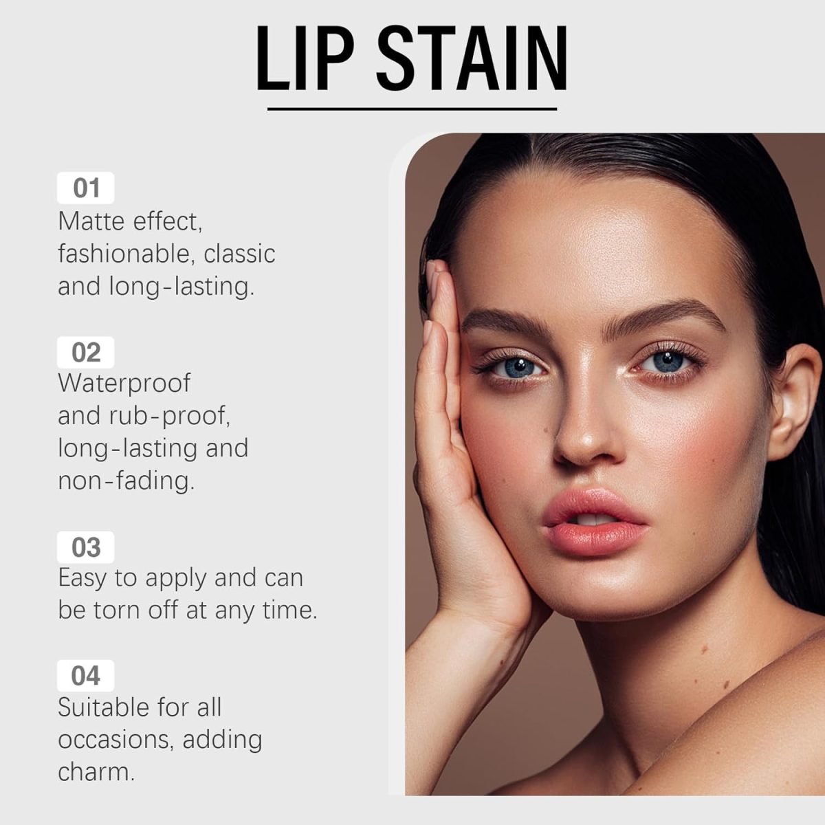 ⁦Peel Off Lip Liner, Matte Lip Stain, Natural Long Lasting, Transfer-Proof, Highly Pigmented,Red⁩ - الصورة ⁦7⁩
