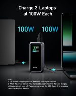 ⁦باور بانك برايم من انكر، شاحن محمول 20000mAh مع مخرج 200 واط، شاشة رقمية ذكية، 2 منفذ USB-C و1 منفذ USB-A متوافق مع ماك بوك برو/اير، ايفون 16/15/14، سامسونج، هواوي، ديل⁩ - الصورة ⁦5⁩