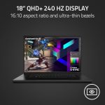 ⁦ريزر لابتوب العاب بليد 18: انفيديا جيفورس RTX 4090-معالج انتل 24 كور i9 HX الجيل 13 - 18 انش QHD+ 240Hz - RAM 32GB - SSD 2TB - الومنيوم سي ان سي - شاحن جان مدمج - ويندوز 11 - كروما RGB⁩ - الصورة ⁦3⁩