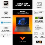 ⁦HP لابتوب العاب فيكتوس 15.6 انش FHD IPS 144Hz، AMD رايزن 5-8645HS، انفيديا جيفورس RTX 4050، واي فاي 6، كيبورد باضاءة خلفية، ويندوز 11 هوم، مع قاعدة ماوس (16GB RAM و1TB PCIe SSD)⁩ - الصورة ⁦3⁩