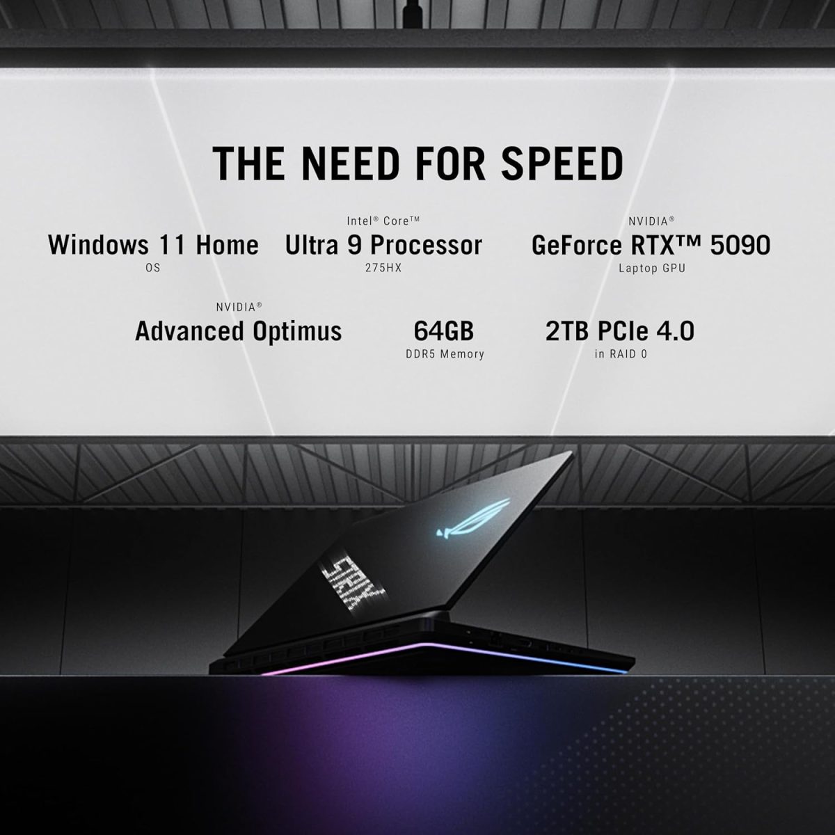 ⁦روج ستريكس سكار 16 G635LX-RW036W كور الترا 9/64GB/1TB PCIe G4 (برفورمانس) SSD+1TB PCIe G4 (برفورمانس) SSD/انفيديا RTX5090/ويندوز 11 هوم/16.0/كيبورد انجليزي/عربي/اسود⁩ - الصورة ⁦3⁩