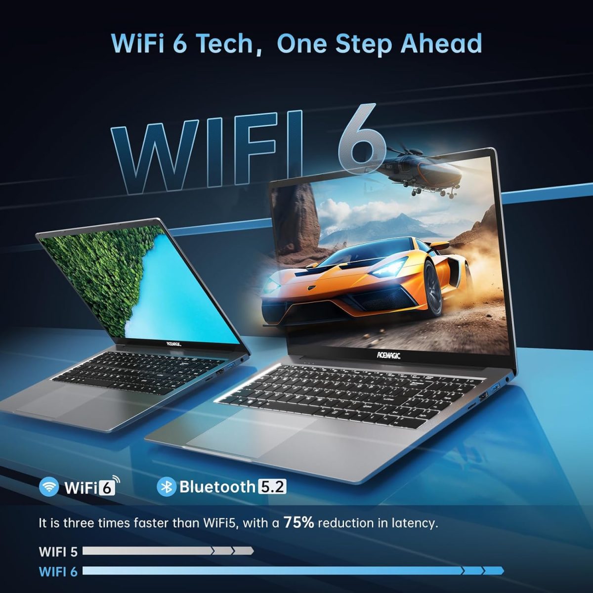 ⁦لابتوب ايس ماجيك 2025 بمعالج AMD رايزن 7 5700U (8C/16T حتى 4.3GHz) وRAM 16GB وSSD NVMe 512GB وويندوز 11 وبطاقة عرض مرئي راديون RX فيجا 8 وشاشة 16 انش وواي فاي 6 وكيبورد باضاءة خلفية⁩ - الصورة ⁦4⁩