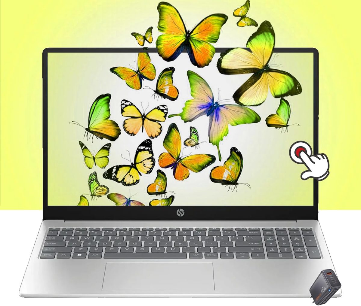 HP لابتوب للاعمال بشاشة لمس 15.6 انش ومعالج i3-1215U سداسي النواة (يتفوق على i5 1135G7) وذاكرة RAM 16GB وSSD 1TB وويندوز 11 برو لون فضي انيق مع شاحن