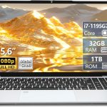KUMNOSAL 2025 Gaming Laptop,15.6In Win 11 Laptop Computer with Quad Core-Core i7-1195G7 Processo(Up to 5.0GHz), 32GB DDR4 1TB Hard Drive for Business, School,Game, Offic