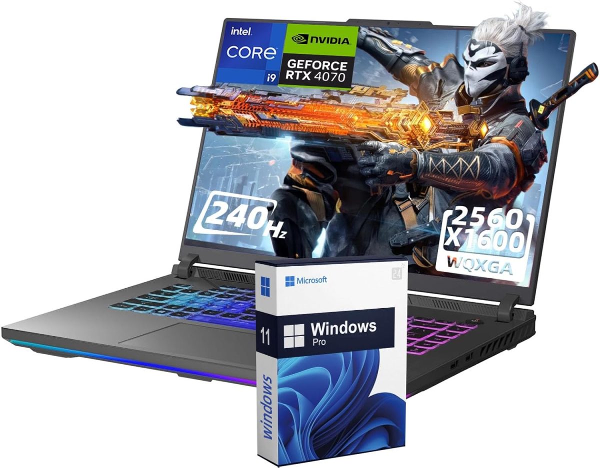 اسس لابتوب العاب روج ستريكس G16 16 انش 240Hz انتل i9-14900HX(24 نواة)، انفيديا جيفورس RTX 4060، ذاكرة RAM DDR5 64GB، SSD 4TB، واي فاي 6، كيبورد باضاءة خلفية، ويندوز 11 برو