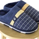 شبشب منزلي من سونيسا - شبشب شتوي مريح للرجال - ميموري فوم، للاستخدام الداخلي والخارجي، ازرق داكن، مقاس 46