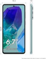 ⁦سامسونج جوال جالكسي M55 5G (اخضر فاتح، 256 جيجابايت) (ذاكرة رام 8 جيجابايت) شاشة سوبر اموليد بلس 120 هرتز كاميرا 50 ميجابكسل ثنائي شرائح الاتصال 5000mAh 45 واط شحن فائق السرعة سناب دراجون® الجيل⁩ - الصورة ⁦2⁩