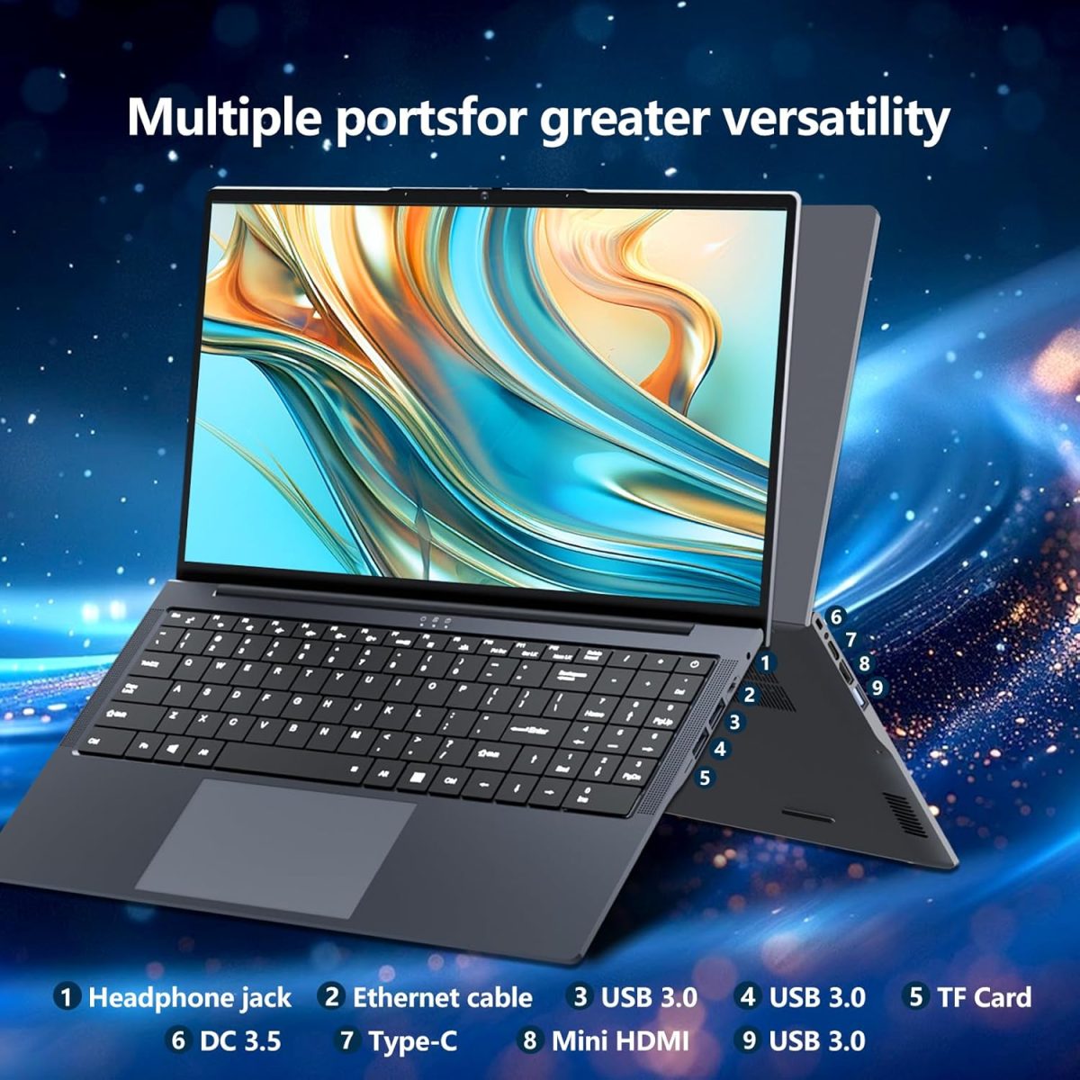 ⁦لابتوب العاب 16 انش i5 حتى 3.60GHZ، شاشة HD 1920×1200، 16GB RAM 1TB SSD، واي فاي 5، كاميرا ويب، BT5.0، منفذ HDMI صغير، ار جيه 45، كيبورد باضاءة خلفية، كمبيوتر العاب⁩ - الصورة ⁦7⁩