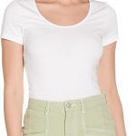 تيشيرت للنساء بكم قصير وقبة V من فيرومودا بالطول الكامل، عبوة من قطعة واحدة، متوافر بشكل دائم