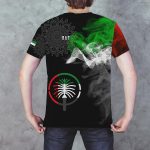 ⁦تي شيرت رجالي كلاسيكي مطبوع عليه علم الإمارات العربية المتحدة ثلاثي الابعاد برقبة دائرية ضيقة واكمام قصيرة قميص عصري كاجوال للجنسين⁩ - الصورة ⁦5⁩
