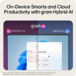 ⁦LG لابتوب جرام رفيع وخفيف الوزن 16 انش، كوبايلوت + كمبيوتر، اصدار انتل ايفو مدعوم بمعالج انتل كور الترا9 288 فولت، ويندوز 11 هوم، ذاكرة RAM 32GB، SSD 2TB، اسود اوبسيديان⁩ - الصورة ⁦5⁩