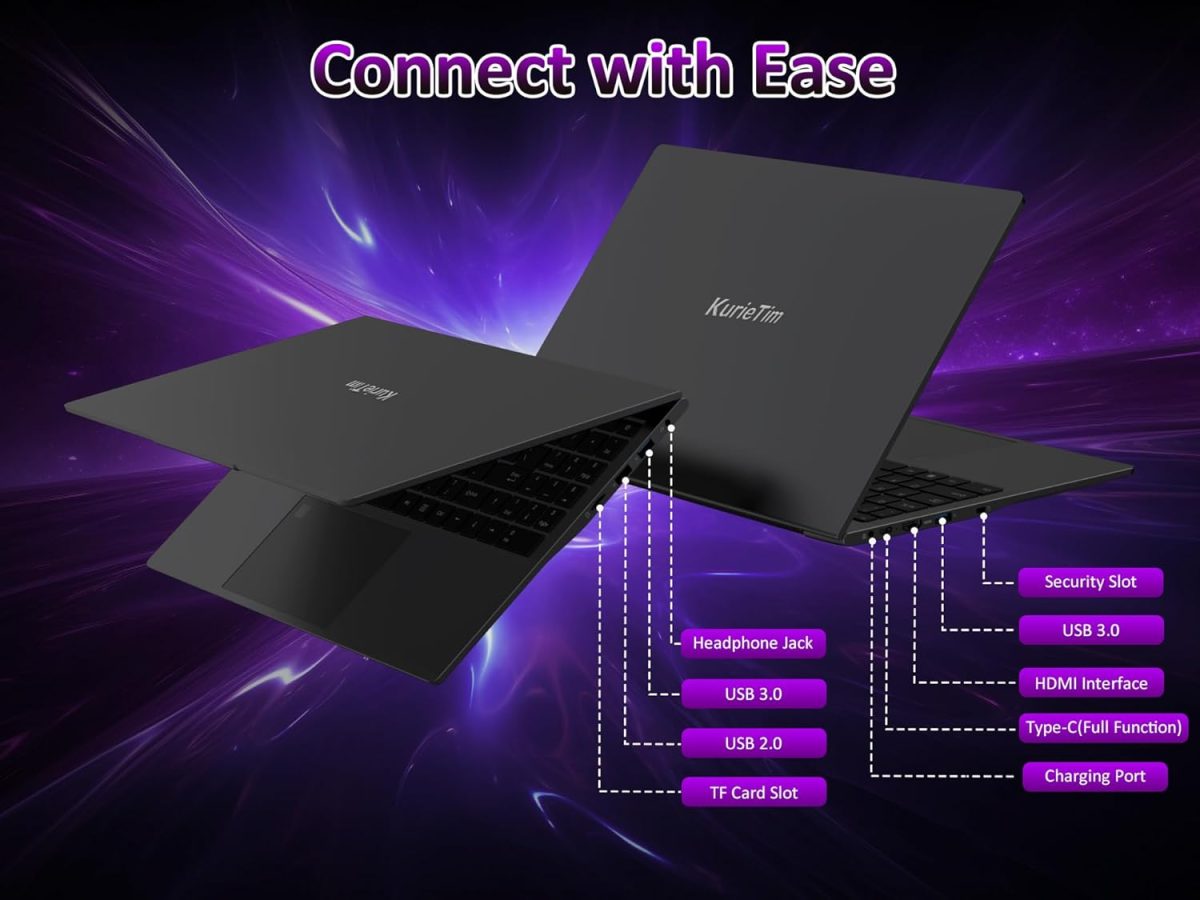⁦لابتوب 32GB RAM مع 1TB NVMe SSD، معالج انتل N150 رباعي النواة (حتى 3.6GHz)، شاشة 15.6 انش FHD IPS، بطارية 8000mAh، كيبورد باضاءة خلفية، كاميرا ويب للخصوصية، فتح بصمة الاصبع، ويندوز 11 برو⁩ - الصورة ⁦6⁩