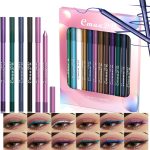 مجموعة اقلام تحديد عيون سائلة غير لامعة مكونة من 12 لون، قلم تحديد عيون نيون قابل للسحب وقلم ظلال عيون مقاوم للماء ويدوم طويلا، مجموعة هدايا مكياج للنساء