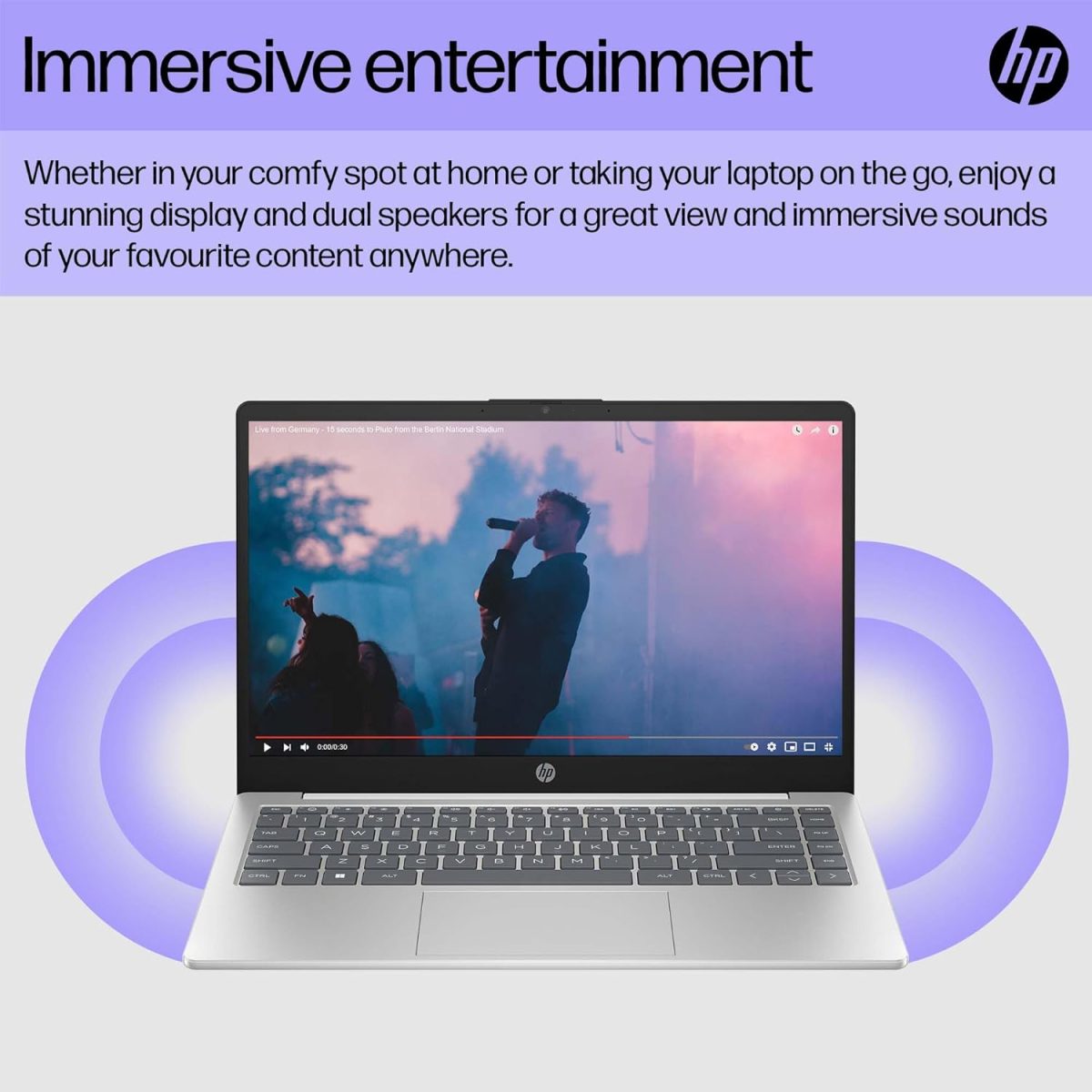 ⁦HP لابتوب 14-ep1003ne بمعالج انتل كور الترا 7-155H وشاشة FHD مقاس 14 انش وذاكرة RAM DDR5 سعة 16GB وSSD 1TB وبطاقة رسومات انتل ارك™ مدمجة وكيبورد انجليزي/عربي وويندوز 11، فضي طبيعي [B13Y4EA]⁩ - الصورة ⁦9⁩