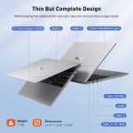 ⁦AOC لابتوب 16GB RAM 512GB SSD بشاشة FHD 15.6 انش (حتى 3.6GHz) ويندوز 11، خفيف ورفيع، هيكل معدني، كاميرا ويب، نوع C، USB3.2⁩ - الصورة ⁦4⁩