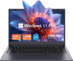 UOWAMOU 14" Laptop Windows 11 Pro - Intel N5095 Quad-Core, 8GB RAM 128GB SSD, WiFi 5/Bluetooth 5.0, Webcam Privacy Cover, Preloaded Office 2024 - Ultra-Portable