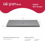 ⁦LG لابتوب جرام بوك خفيف الوزن 15 انش، معالج انتل كور i5-1334U، ويندوز 11 هوم، ذاكرة رام 8 جيجا، 256 جيجا اس اس دي - فضي تيتان⁩ - الصورة ⁦18⁩