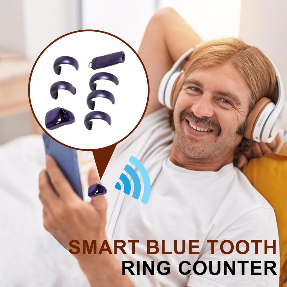 ⁦عداد خواتم - عداد رقمي لاسلكي محمول - 5 احجام، حلقة عد رقمية صغيرة مقاومة للماء للصلاة والمنزل والسفر⁩ - الصورة ⁦2⁩