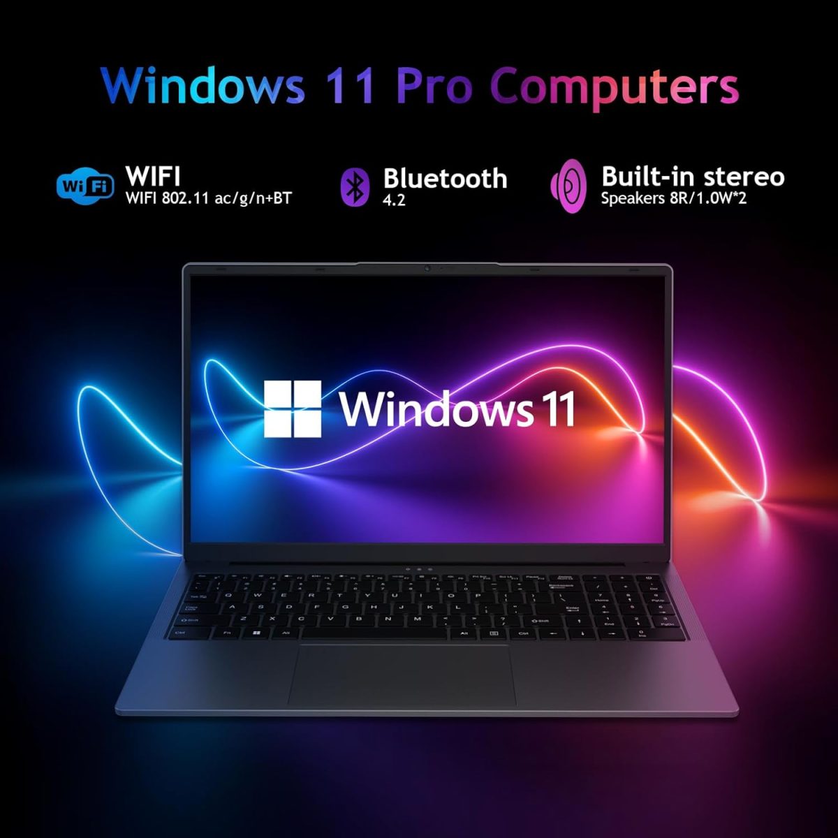 ⁦لابتوب اعمال 16 انش، معالج AMD رايزن 3 3250U، 8GB RAM 512GB SSD، فتح بصمة الاصبع، كيبورد باضاءة خلفية، شاشة FHD، لابتوب تقليدي للعمل والمكتب والطلاب والالعاب (8GB | 512GB)⁩ - الصورة ⁦4⁩