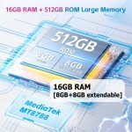 ⁦كوبت هاتف ذكي P80 اندرويد 13 بذاكرة RAM 8GB وروم 512GB وشاشة 6.55 انش FHD+ وبطارية 5200mAh وكاميرا خلفية 48MP وكاميرا امامية 24MP و4G ثنائي شرائح الاتصال وبصمة اصابع/ان اف سي/او تي جي/اصدار عالمي⁩ - الصورة ⁦2⁩