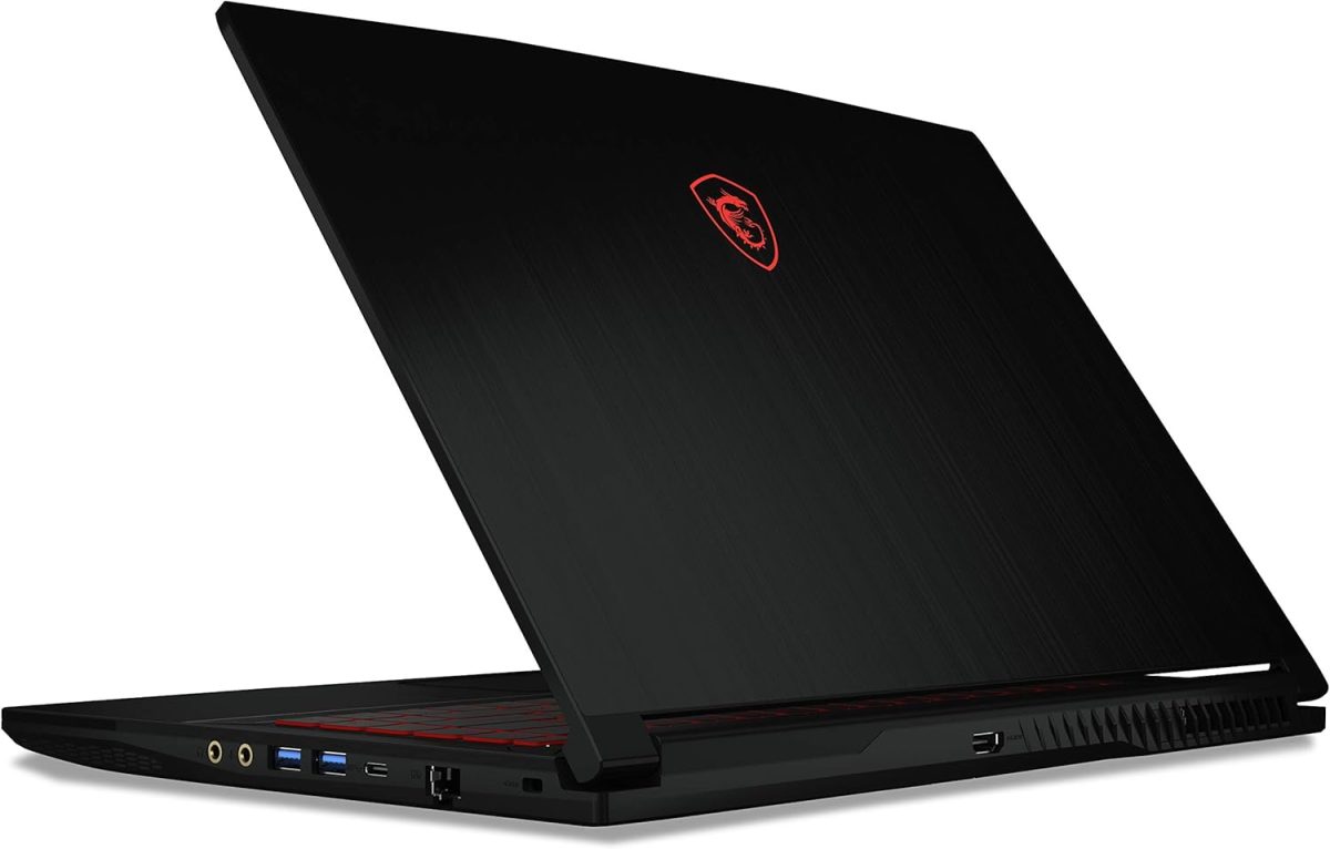 ⁦MSI لابتوب العاب GF63 رفيع 10SC-059UK FHD 60Hz 45% NTSC IPS-Level 15.6 انش (انتل i5-10300H، انفيديا جيفورس GTX1650 4GB، ذاكرة مستديمة 256GB PCIe جيل 3×4 SSD، 8GB RAM، واي فاي 6، 51 Whr) اسود⁩ - الصورة ⁦7⁩