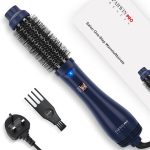 فرشاة تجفيف الشعر برو بيوتي بخطوة واحدة من باروين، فرشاة تجفيف الشعر، فرش ساخنة 4 في 1 للتجفيف وتكثيف الشعر وفرده والعناية بالأيونات السالبة، 1000 واط، لون ازرق بروسي