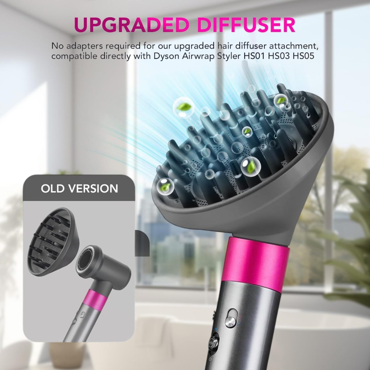 ⁦انجو ملحق موزع شعر محمول لدايسون اير راب HS05 HS03 HS01، فوهة موزع مجفف الشعر لتحويل مصفف الشعر اير راب إلى مجفف الشعر⁩ - الصورة ⁦2⁩