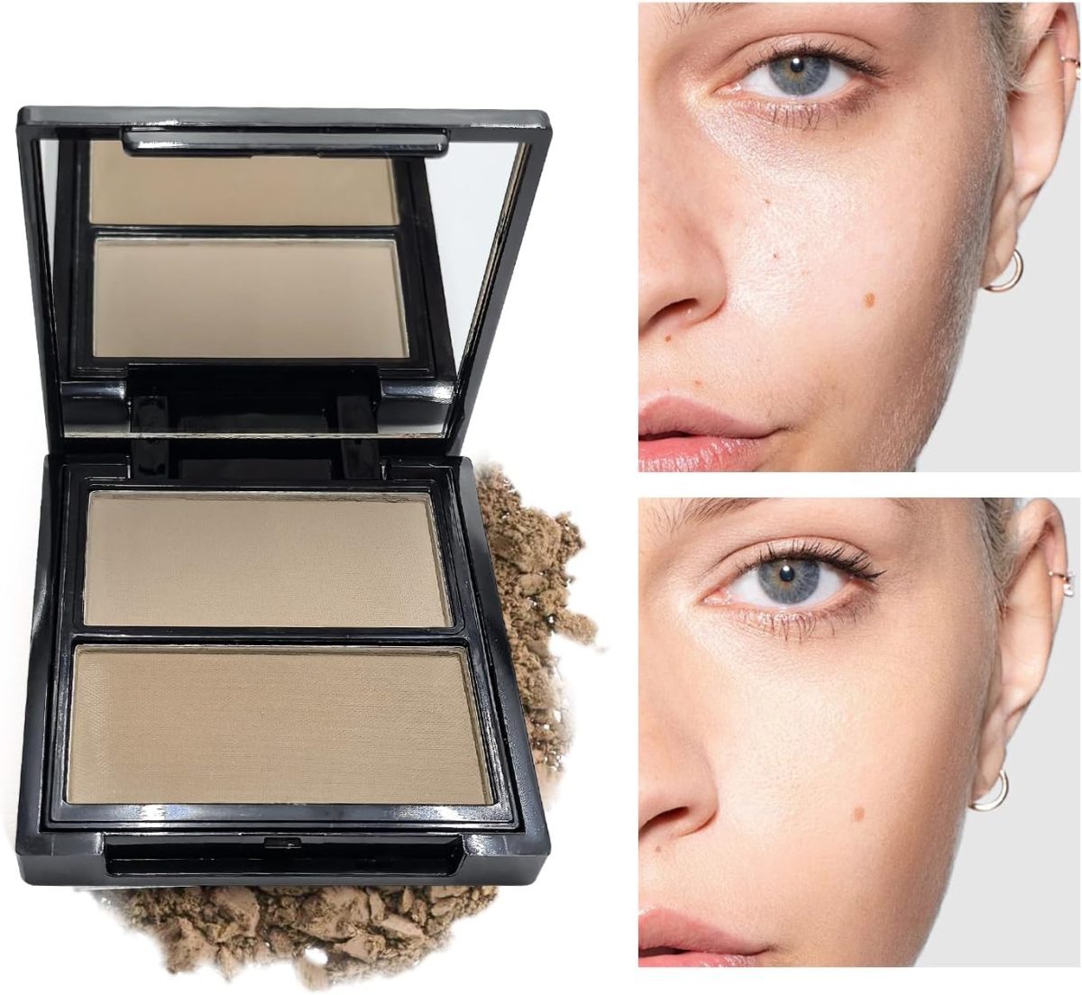 ⁦Baked Bronzer Powder, Longwear Face Makeup for Contours Cheeks, Cruelty-Free, Matte Finish, Buildable Coverage, 2 Blendable Shades⁩ - الصورة ⁦6⁩