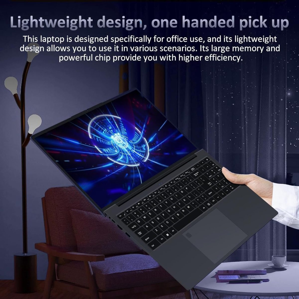 ⁦لابتوب اعمال 16 انش، معالج AMD رايزن 3 3250U، 8GB RAM 512GB SSD، فتح بصمة الاصبع، كيبورد باضاءة خلفية، شاشة FHD، لابتوب تقليدي للعمل والمكتب والطلاب والالعاب (8GB | 512GB)⁩ - الصورة ⁦6⁩