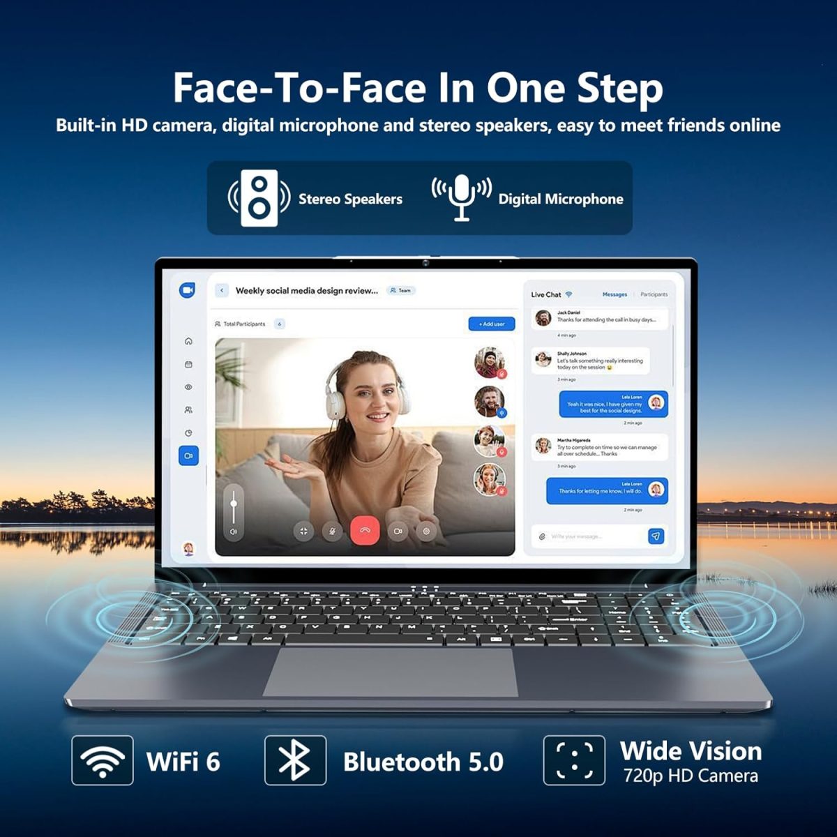 ⁦لابتوب العاب 16 انش i5 حتى 3.60GHZ، شاشة HD 1920×1200، 16GB RAM 1TB SSD، واي فاي 5، كاميرا ويب، BT5.0، منفذ HDMI صغير، ار جيه 45، كيبورد باضاءة خلفية، كمبيوتر العاب⁩ - الصورة ⁦6⁩