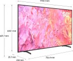 ⁦سامسونج تلفزيون 50 بوصة QLED كوانتوم دوت HDR10+ اير سليم هاب - QA50Q60CAUXZN - موديل 2023 - ضمان لمدة عام (اصدار الامارات العربية المتحدة) (مجدد)⁩ - الصورة ⁦2⁩