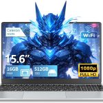 لابتوب العاب N5095 بشاشة 15.6 انش وذاكرة RAM 16GB وSSD 512GB للالعاب و180 زاوية فتح وبصمة اصبع وكيبورد باضاءة خلفية 1920X1080 IPS ميني HDMI واي فاي 5 للطلاب والاعمال