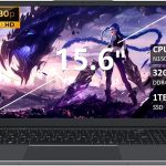 لابتوب 32GB RAM مع 1TB NVMe SSD، معالج انتل N150 رباعي النواة (حتى 3.6GHz)، شاشة 15.6 انش FHD IPS، بطارية 8000mAh، كيبورد باضاءة خلفية، كاميرا ويب للخصوصية، فتح بصمة الاصبع، ويندوز 11 برو