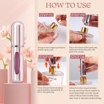 ⁦تيم 3 قطع بخاخ عطر قابل لاعادة الملء، زجاجة عطر للسفر سعة 5 مل من توميزر، حاوية عطر فارغة محمولة لعطلات ما بعد الحلاقة والخروج الليلي⁩ - الصورة ⁦5⁩