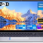 كو لابتوب العاب 15.6 انش، ذاكرة RAM 16GB وSSD 512GB، معالج انتل سيليرون N5095، FHD 1920×1080، يدعم فتحة بزاوية 180، ويندوز 11 برو، واي فاي 2.4G+5G، بلوتوث 4.2