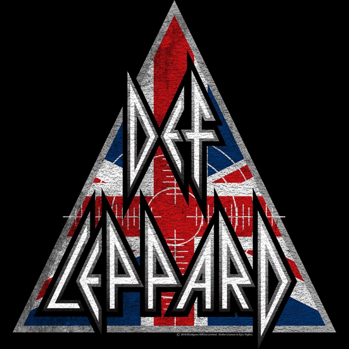 ⁦تي شيرت ديف ليبارد 80s Heavy Metal Band RocknRoll Brit Flag Logo Adult Raglan T⁩ - الصورة ⁦2⁩