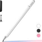 اواسو قلم ستايلس لجهاز سامسونج ايباد، طرف قرص سعوي وغطاء ماجنت متوافق مع جميع شاشات اللمس لاجهزة ابل ايباد (ابيض)