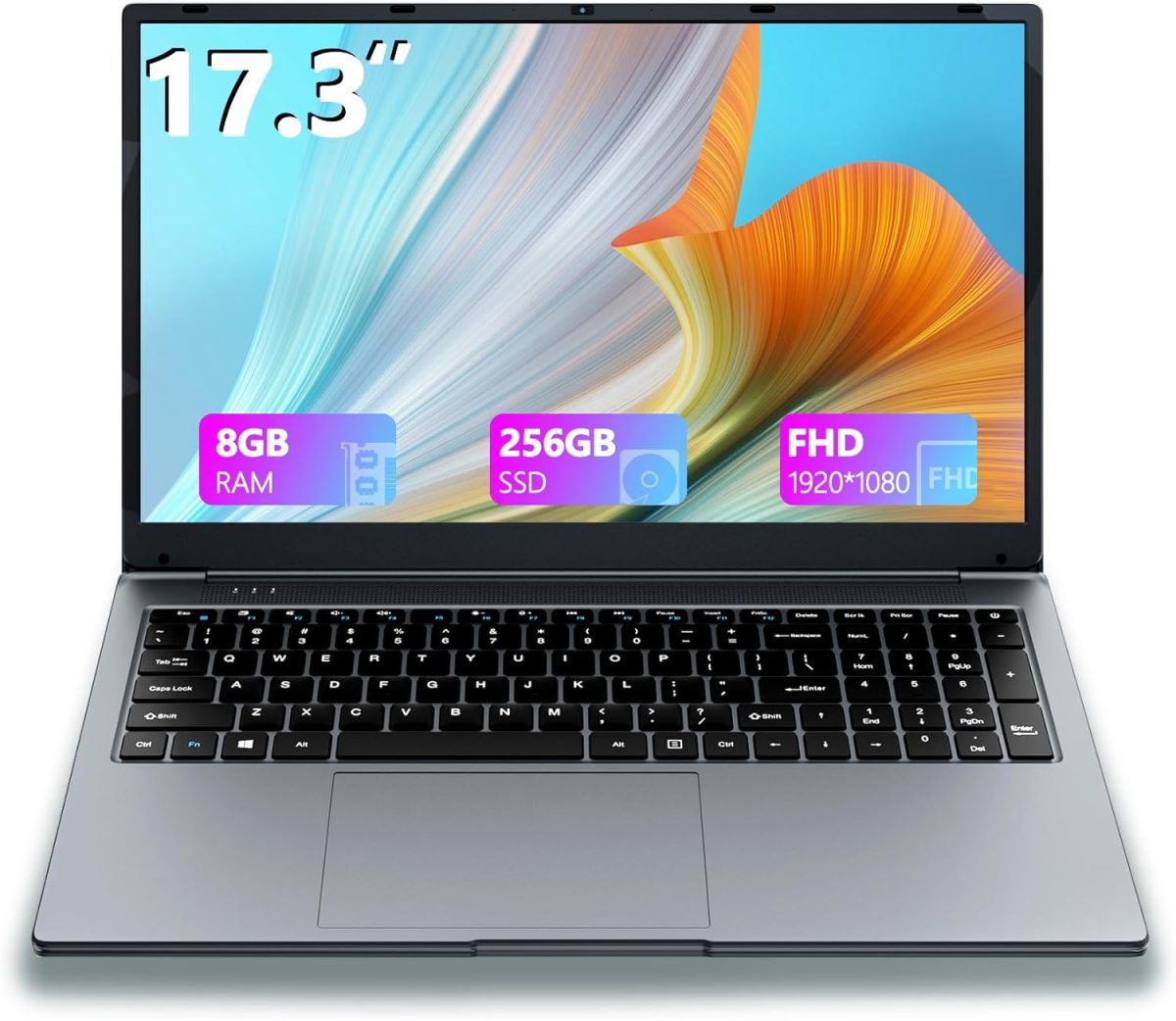 لابتوب ان بي في سي اكس اس دي 17 انش، ويندوز 11.8GB RAM 256GB SSD، معالج سيليرون رباعي النواة (حتى 2.9GHz)، شاشة IPS FHD مع نوع C، واي فاي، USB3.0 (17 انش-256G)