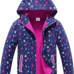 MGEOY سترات المطر للفتيات خفيفة الوزن مقاومة للماء مقنعين من القطن معاطف المطر واقية للأطفال