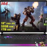 MSI لابتوب العاب رايدر GE68HX 16 انش FHD+ IPS 144Hz انتل 24 كور i9-14900HX 32GB RAM 1TB SSD جيفورس RTX 4070 اضاءة خلفية RGB ثاندربولت 4 USB-C دينوديو FHD كاميرا خصوصية بالاشعة تحت الحمراء ويندوز 11 مع
